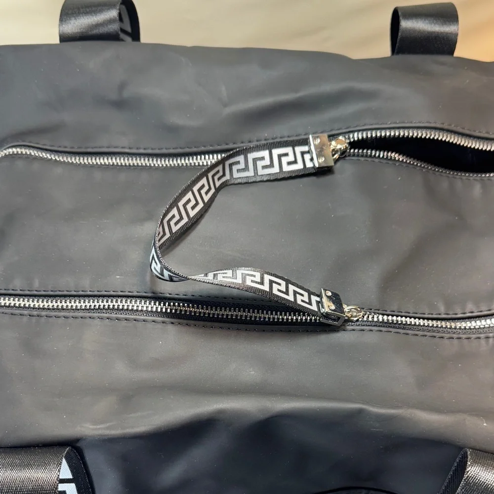 Versace Black and Gray Duffel Bag travel bag/ gym bag